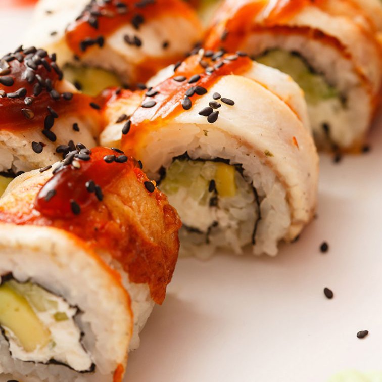 Fujisan Okami Spicy Surimi Roll Sushi - 6 Piece, Freshly Made Sushi